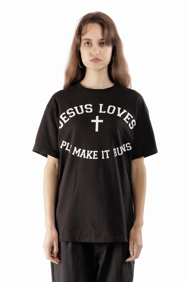 P.a.m. Perks And Mini Jesus Loves Tee Shirt Black