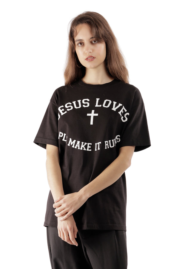 p.a.m. perks and mini Jesus Loves Tee Shirt Black