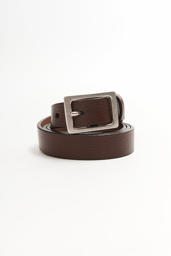 p.a.m. perks and mini LEATHER NARROW BELT BROWN