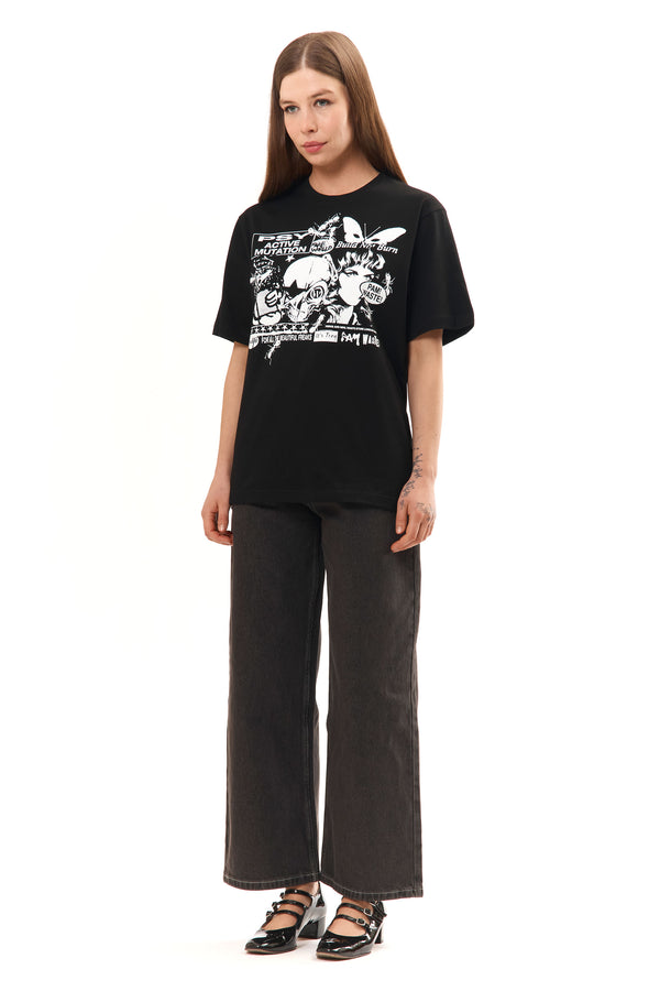 P.a.m. Perks And Mini PAM X WASTE - LOGOS TEE BLACK