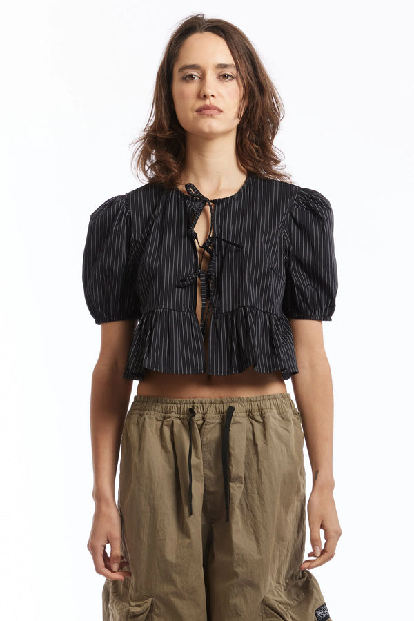 P.a.m. Perks And Mini RUBY TOP BLACK WHITE STRIPE