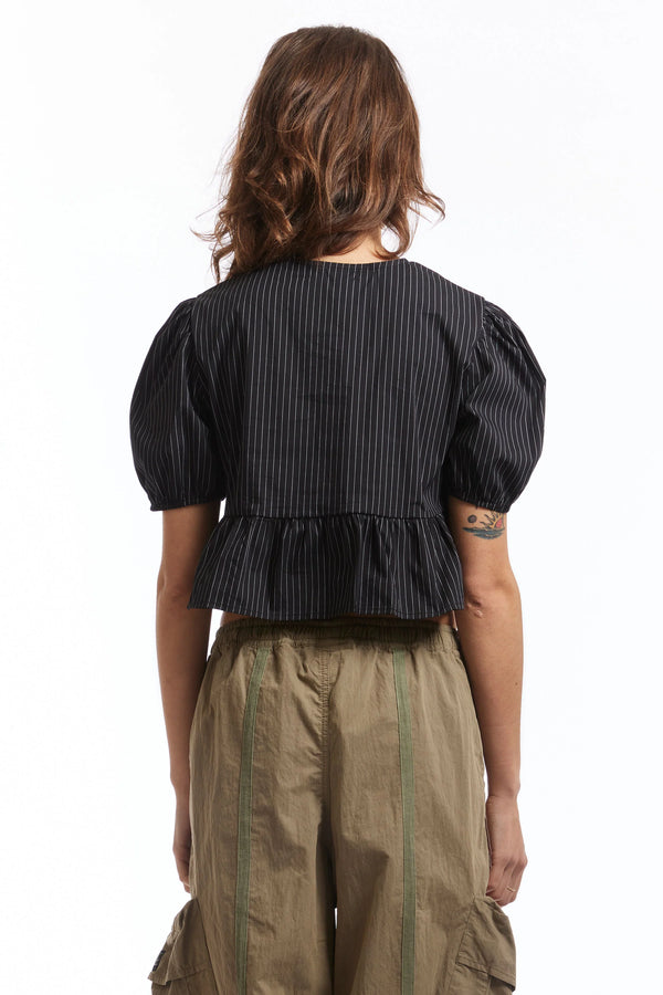 P.a.m. Perks And Mini RUBY TOP BLACK WHITE STRIPE