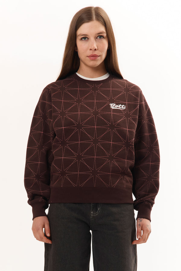 P.a.m. Perks And Mini Sparkle Stitched Crewneck Brown