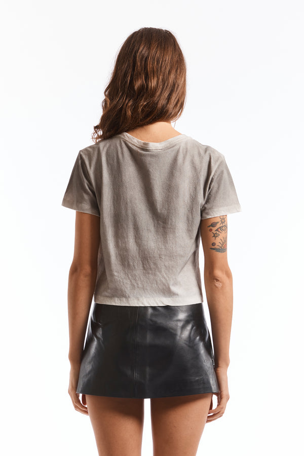 P.a.m. Perks And Mini WASHED GREY HAPPY CROPPED T-SHIRT
