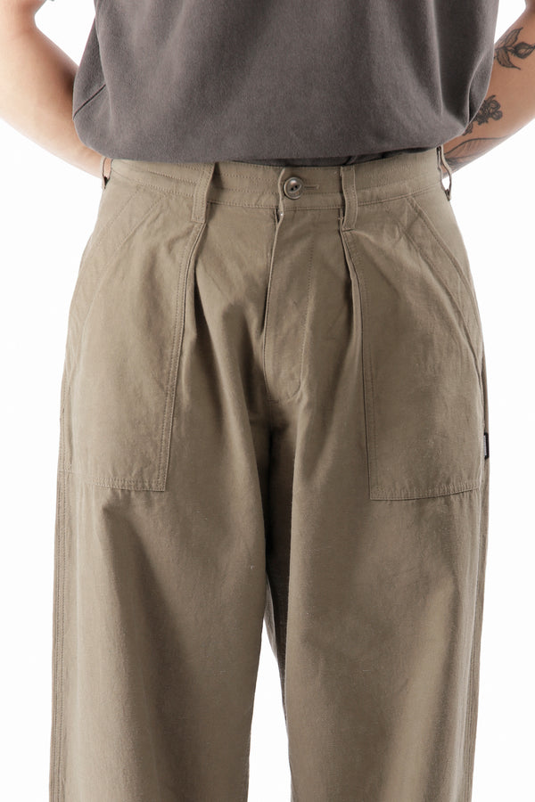 P.a.m. Perks And Mini WIDE BAKER PANTS WOVEN PANTS OLIVE DRAB