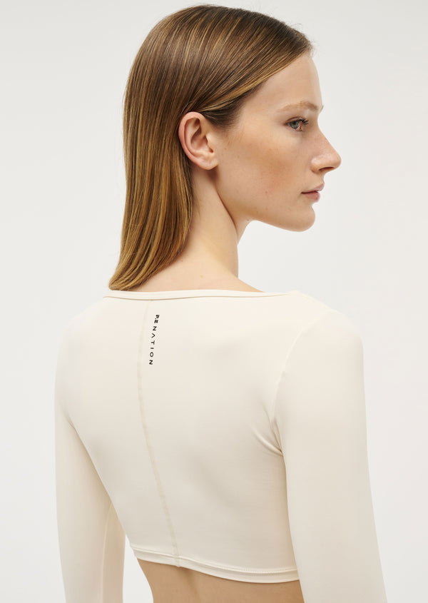 P.e Nation Balance Long Sleeve Top In Whisper White