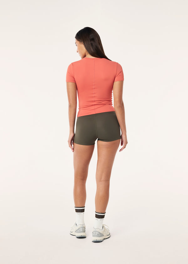 P.e Nation Foundation Short Sleeve Tee In Brick Red