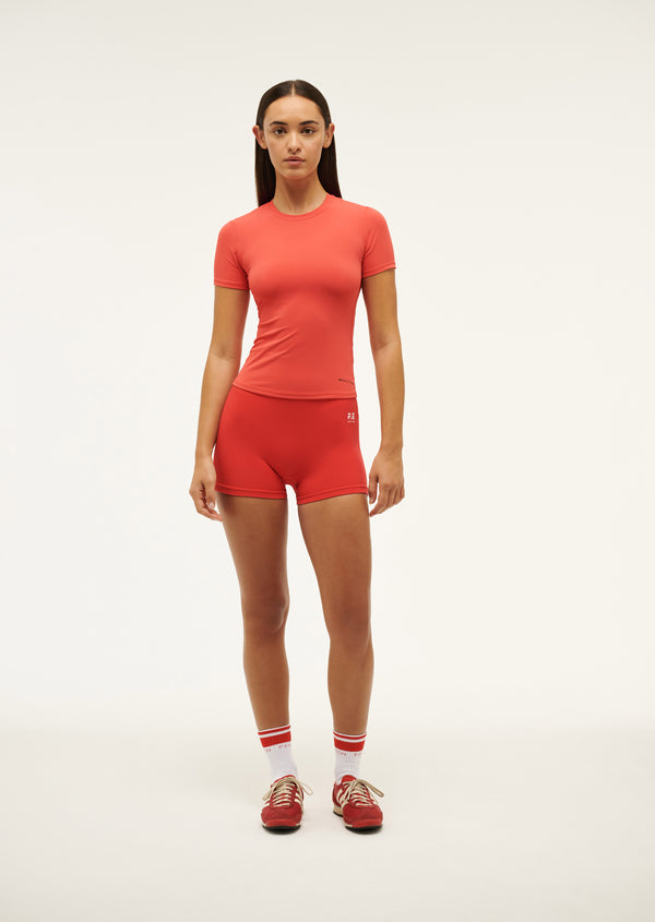P.e Nation Foundation Short Sleeve Tee In Poppy Red