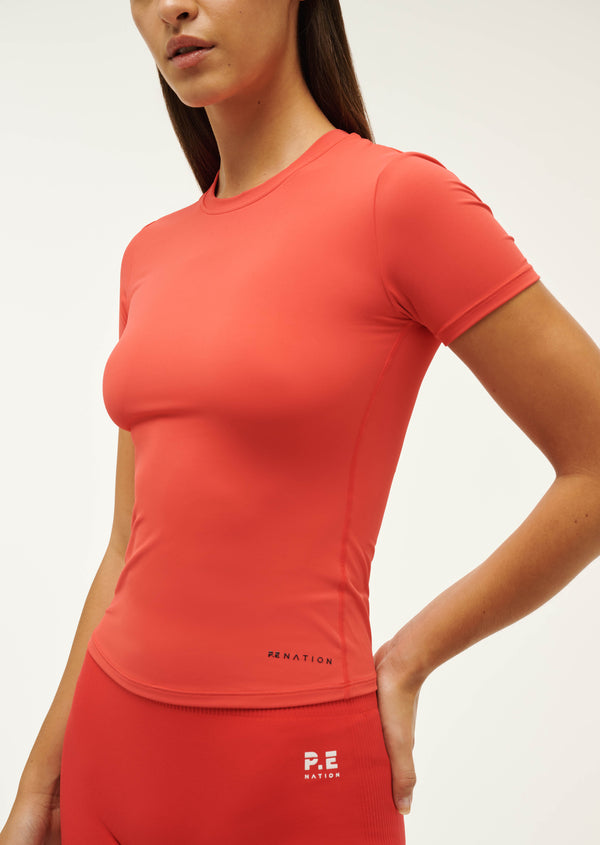 p.e nation Foundation short sleeve tee in poppy red