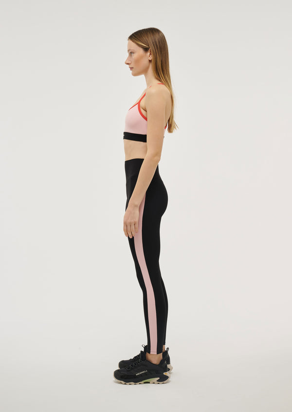 P.e Nation Free Play 2 Full Length Legging In Black / Crystal Rose