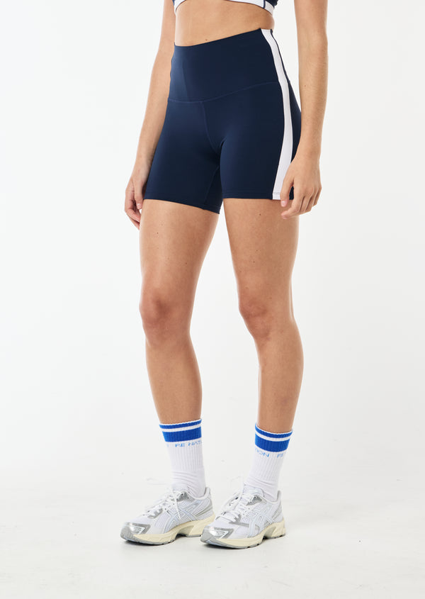 P.e Nation Highgate 5" Bike Short In Dark Navy & Optic White