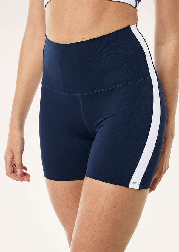 p.e nation Highgate 5" bike short in dark navy & optic white