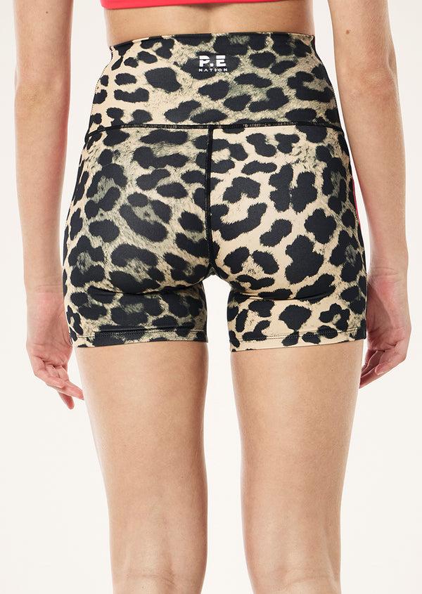 P.e Nation Highgate 5" Bike Short In Leopard & Strawberry