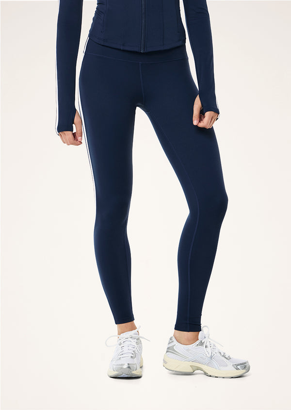 P.e Nation Highgate Full Length Legging In Dark Navy & Optic White