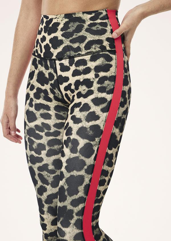 p.e nation Highgate full length legging in leopard & strawberry