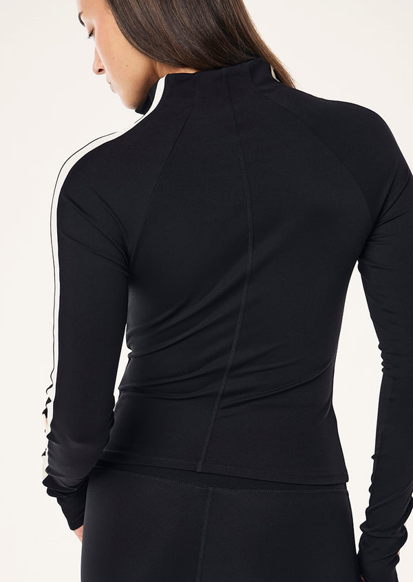 P.e Nation Nightfall Quarter Zip Long Sleeve Top In Black & Cloud