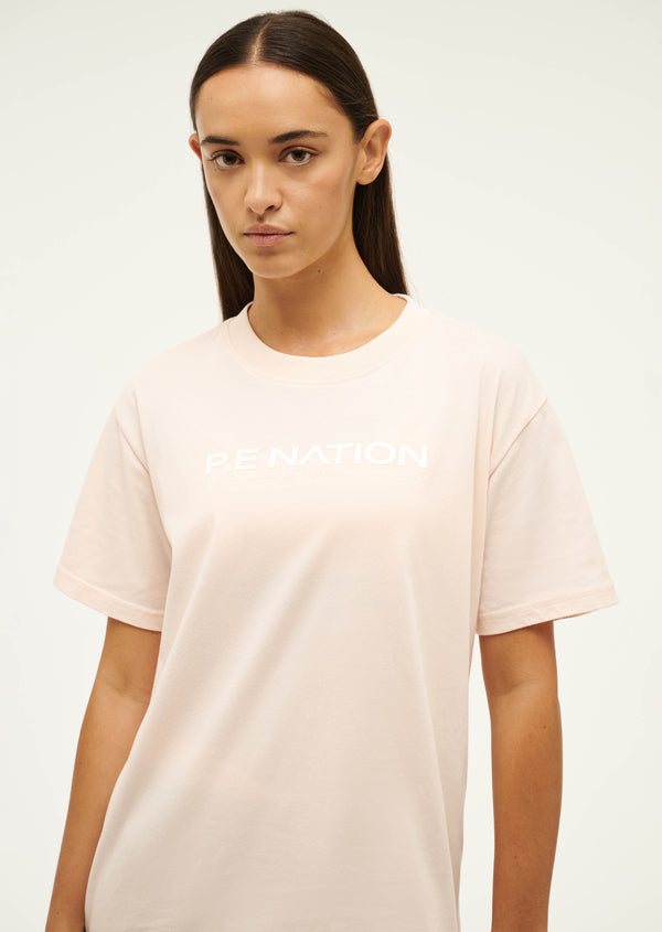 p.e nation Aero short sleeve tee in blush