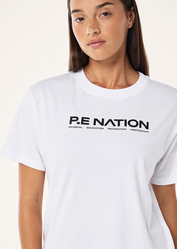p.e nation Aero short sleeve tee in optic white