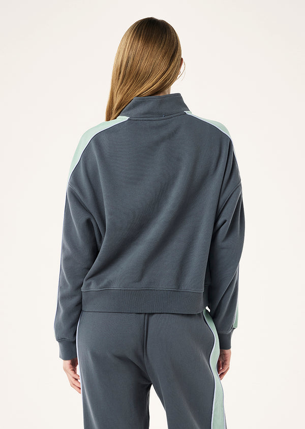 P.e Nation Align Zip Neck Sweat In Thunder