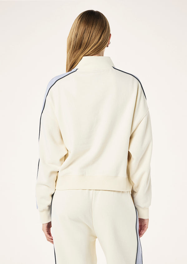 P.e Nation Align Zip Neck Sweat In Whisper White