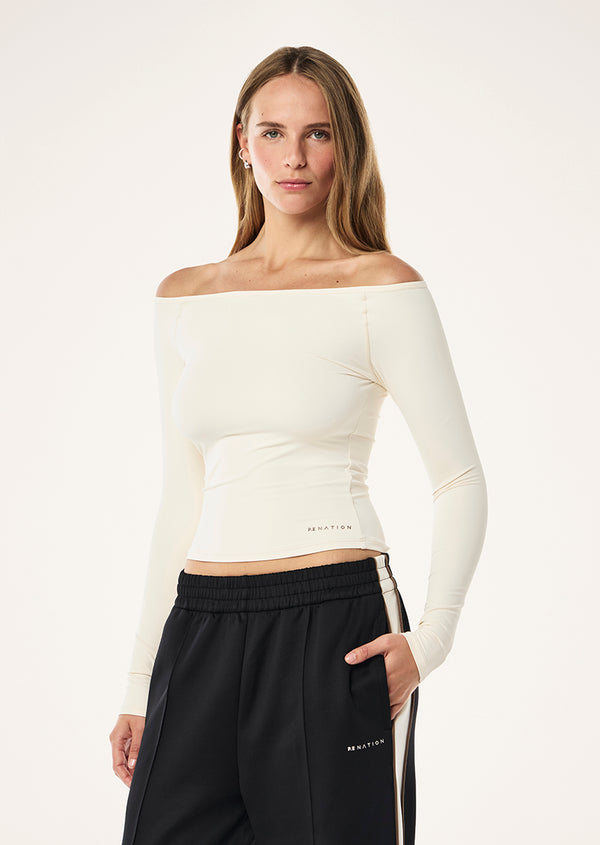 P.e Nation Aura Long Sleeve Top In Whisper White