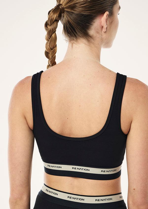 P.e Nation Avant Sports Bra In Black & Biscuit