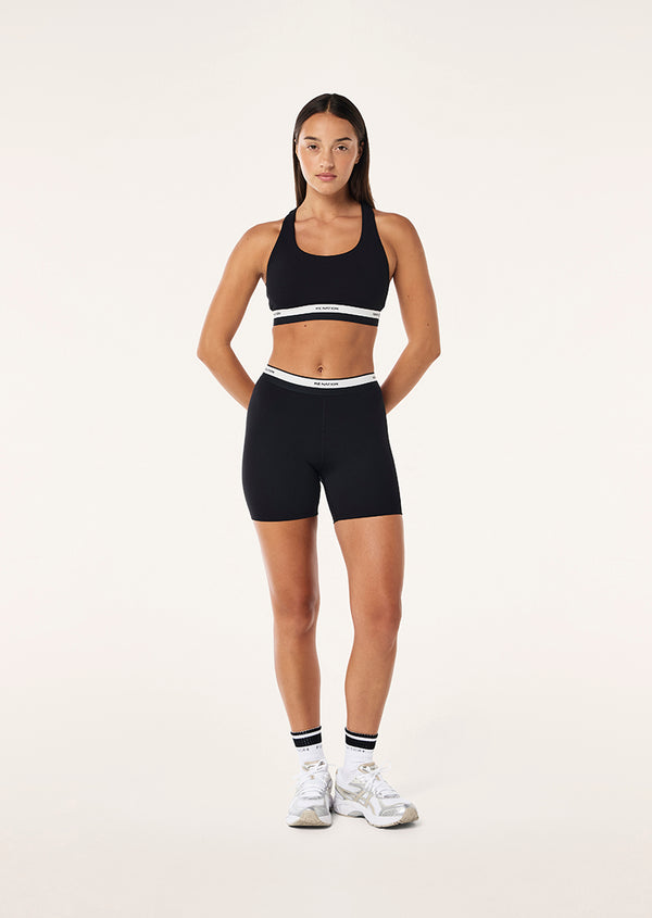 P.e Nation Avant Sports Bra In Black & Whisper White