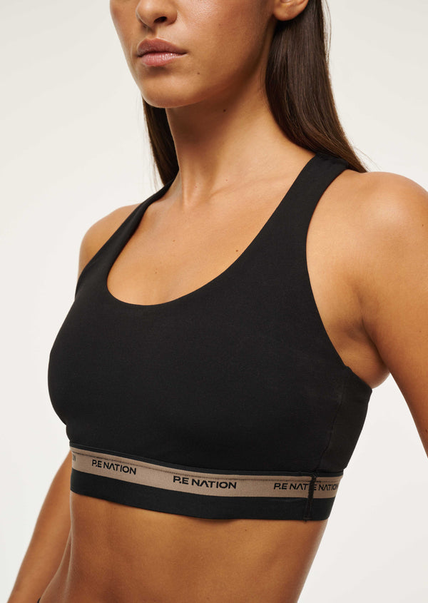 p.e nation Avant sports bra in black