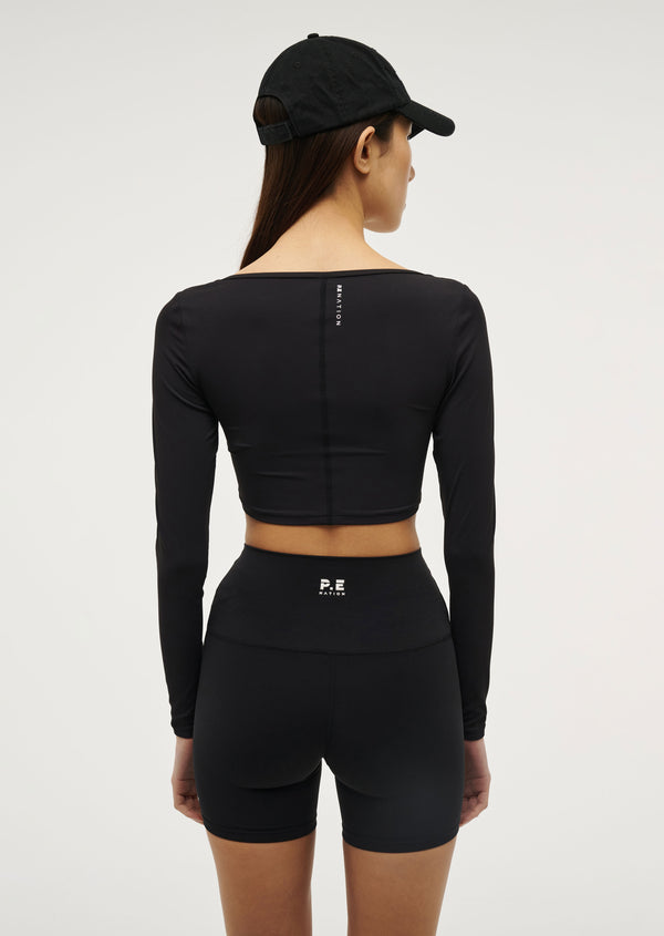 p.e nation Balance long sleeve top in black
