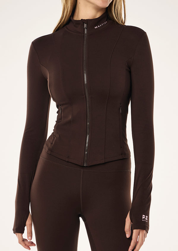 p.e nation Breakthrough jacket in espresso