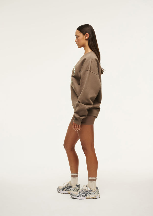 P.e Nation Crescent Sweat In Fossil