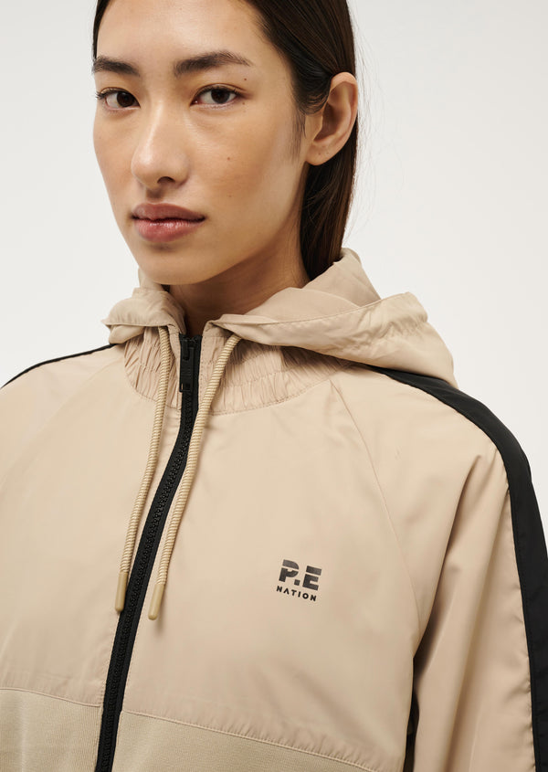 P.e Nation Cropped Man Down Jacket In Sesame