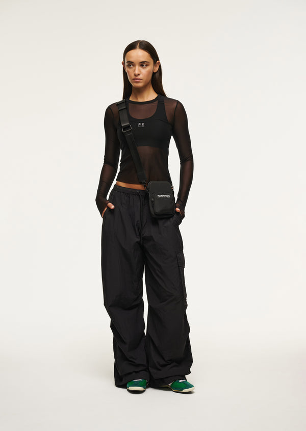 P.e Nation Discovery Mesh Long Sleeve Tee In Black