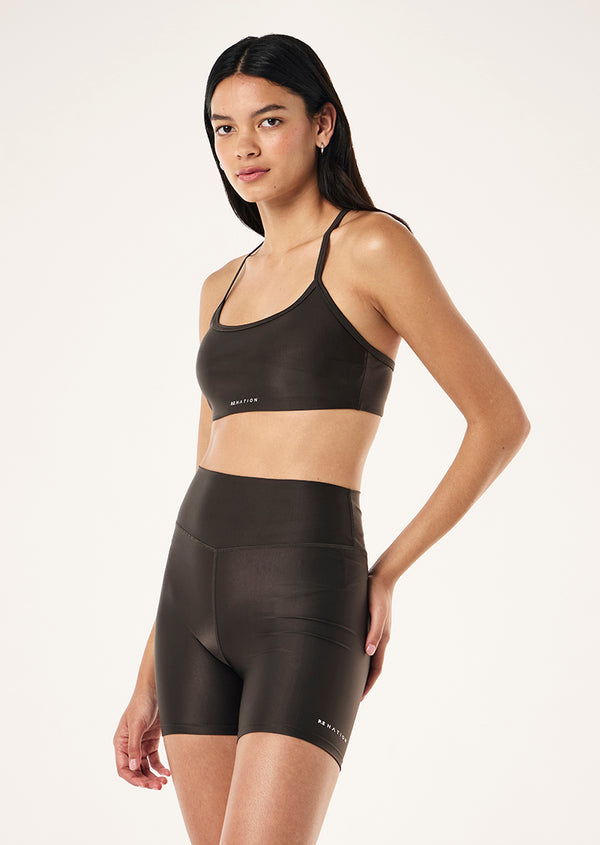 P.e Nation Fairmont Sports Bra In Smokestone
