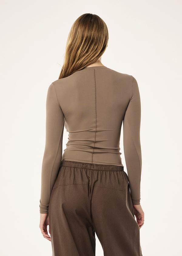 P.e Nation Foundation Long Sleeve Top In Walnut