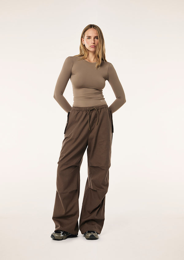 P.e Nation Foundation Long Sleeve Top In Walnut