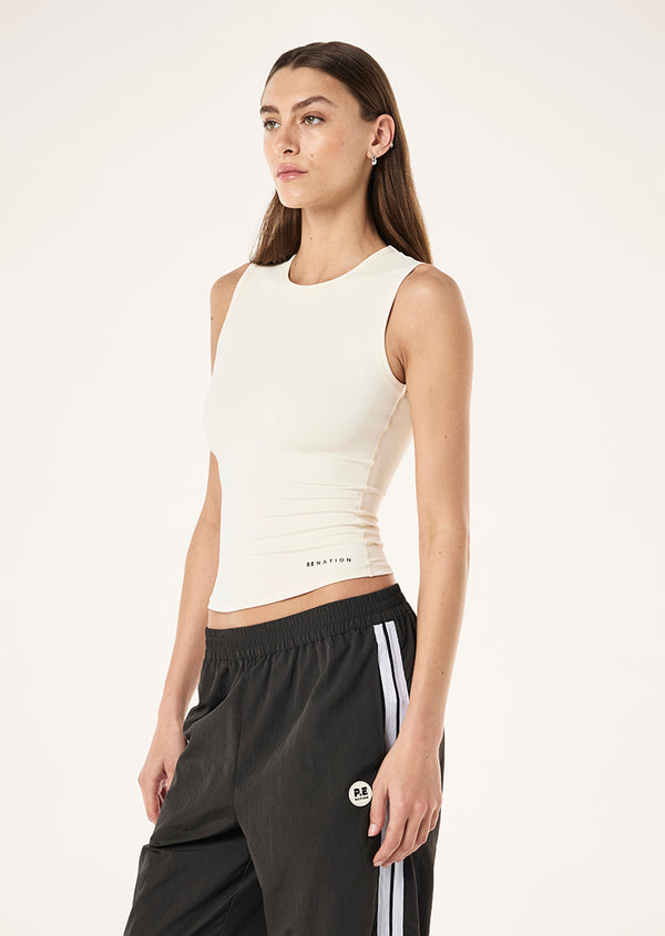 P.e Nation Foundation Muscle Tank In Whisper White