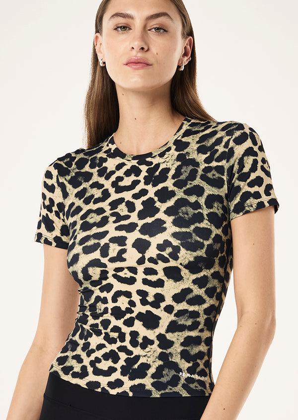 p.e nation Foundation short sleeve tee in leopard
