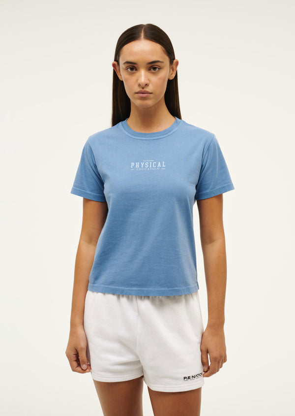 P.e Nation Fragment Tee In Washed Cornflower Blue