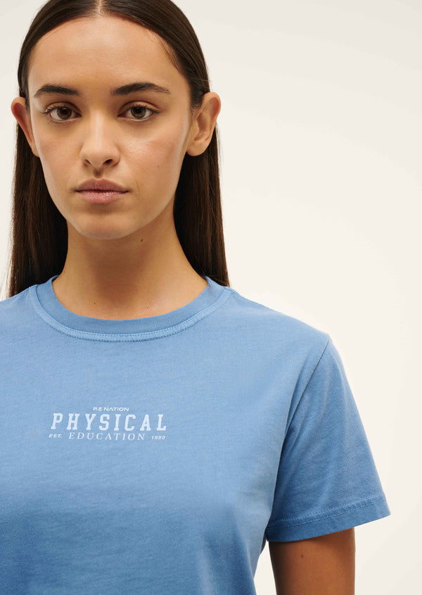 p.e nation Fragment tee in washed cornflower blue