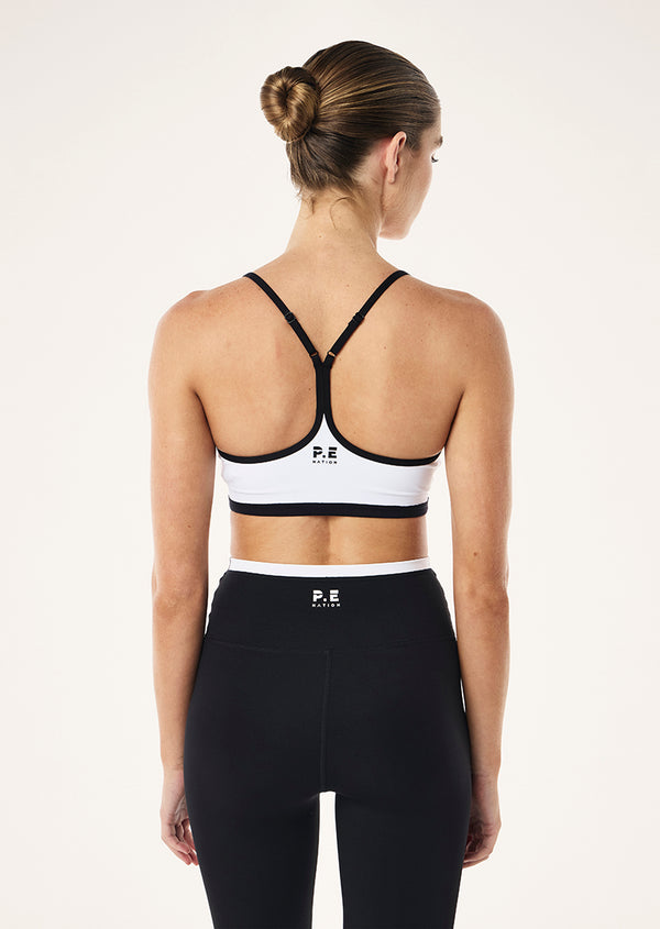 p.e nation Fundamental sports bra in optic white