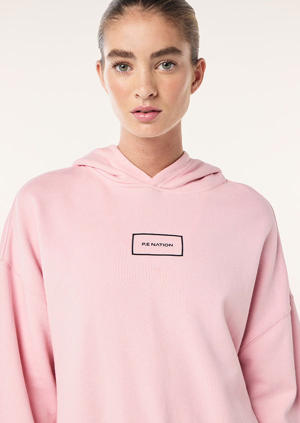p.e nation Global hoodie in chalk pink