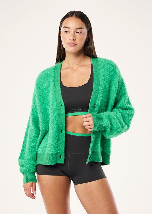 P.e Nation Greenpoint Knit Cardigan In Kelly Green
