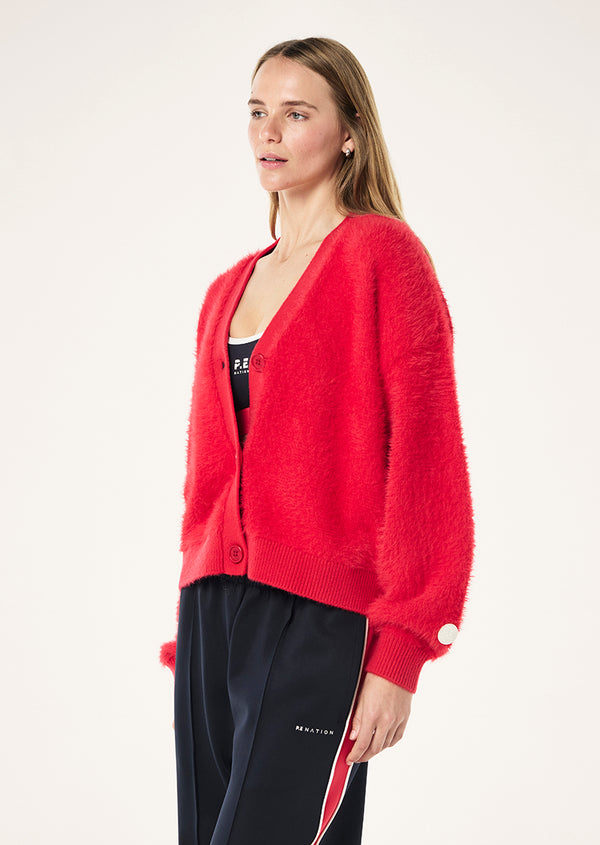 P.e Nation Greenpoint Knit Cardigan In Strawberry