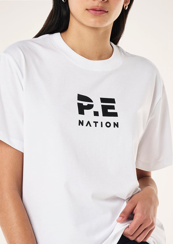 p.e nation Heads up 2 tee in optic white