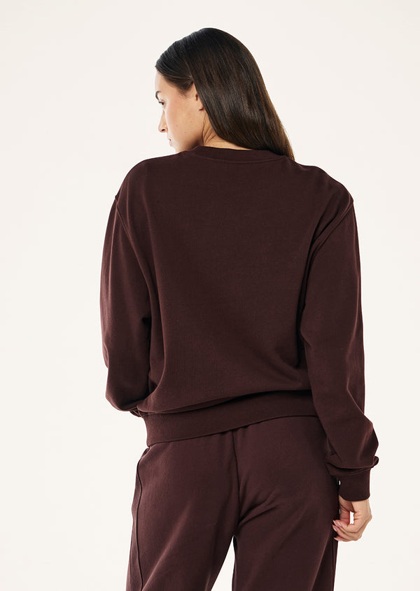 P.e Nation Heads Up Boucle Sweat In Mahogany