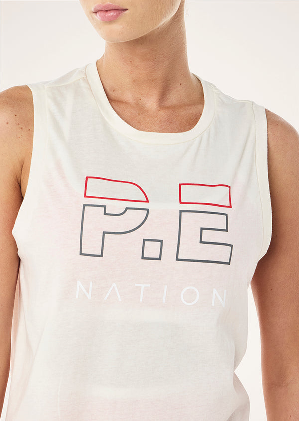 p.e nation Heads up tank in whisper white