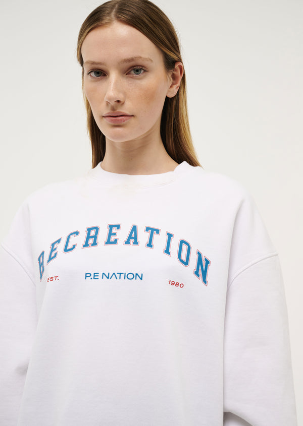 p.e nation Heyward sweat in optic white