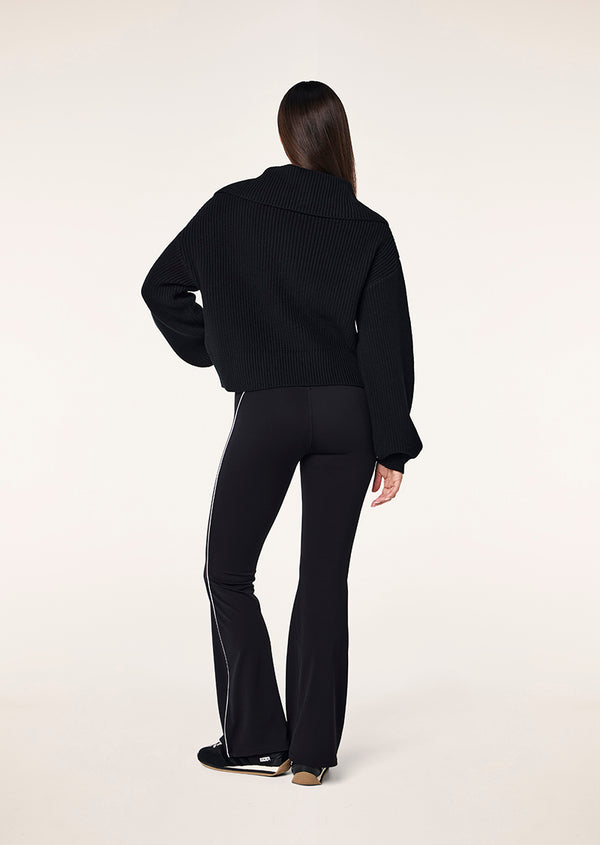 P.e Nation High Season Zip Neck Knit In Black