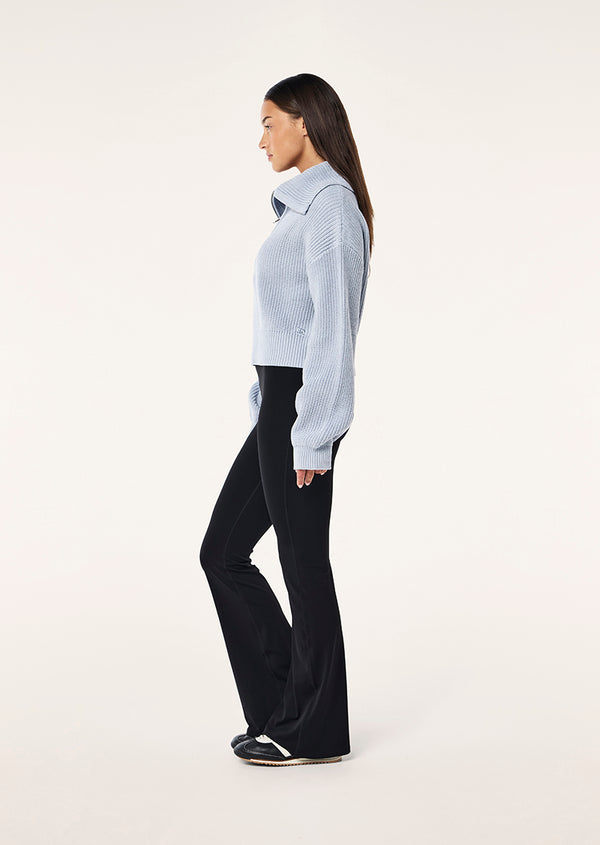 P.e Nation High Season Zip Neck Knit In Ice Blue